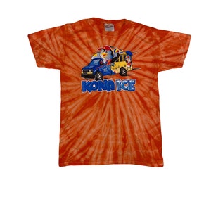 Vintage 90s orange tie dye quirky USA ice cream t shirt size small