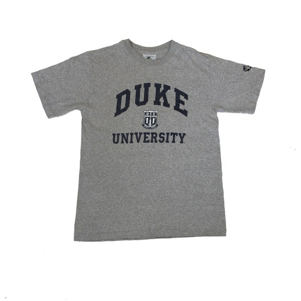 Vintage 90s Duke University North Carolina USA souvenir college varsity heavy duty grey marl t shirt tamaño mediano por The Cotton Exchange