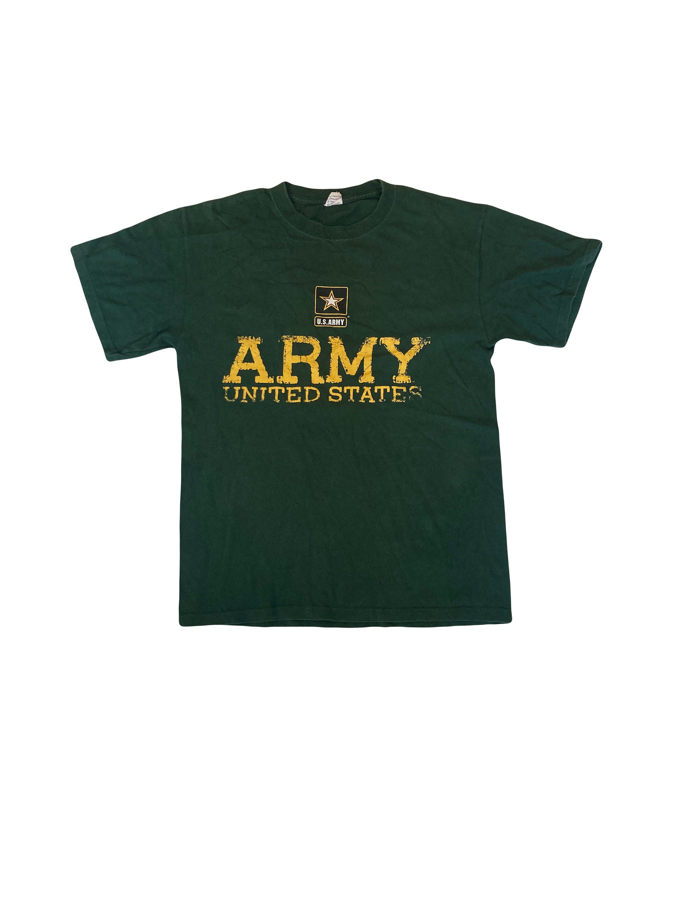 Vintage 90s Dark Green Yellow US Army Marines Physical Training