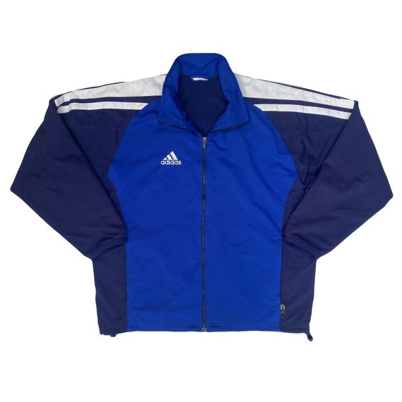 Vintage Y2K Navy Blue White Adidas Climalite Shell Track Jacket