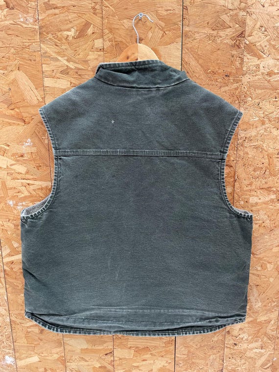 Vintage 90s Carhartt Men's Size XXL Moss Green Duck Insulated Vest
