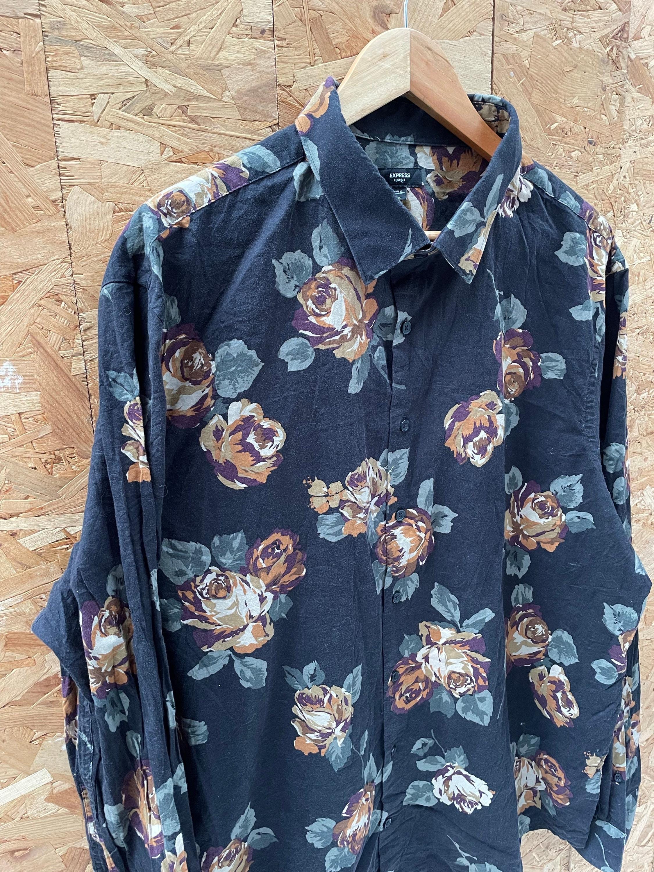 floral dress shirt express Slim Floral Bird Stretch Modern Tech 1mx Dress Shirt