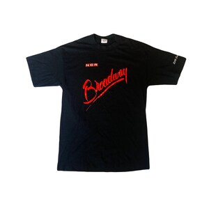 Vintage 90s NCR Broadway logo USA black souvenir theatre production NYC single stitch t-shirt size large