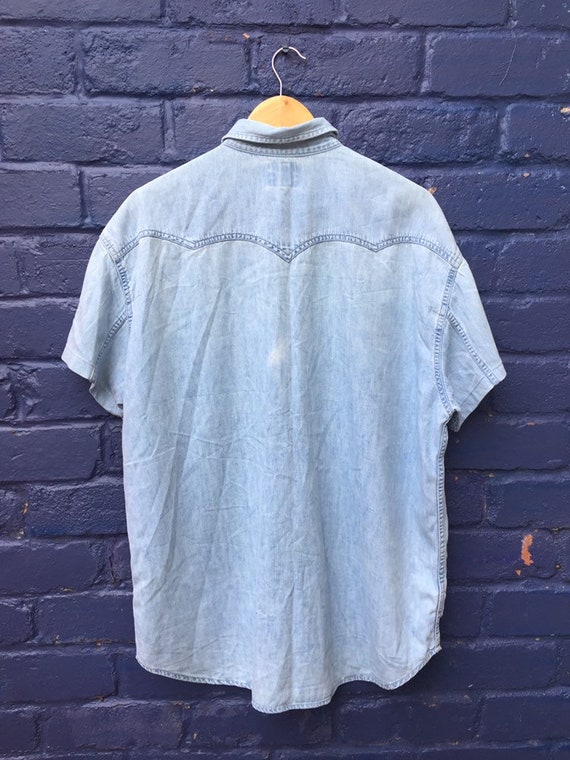 Vintage 90s Levis Red Tab distressed light blue d… - image 9