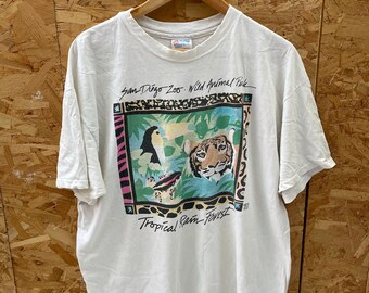 Vintage 90s Thrashed San Diego Zoo Single Stitch T-shirt - White