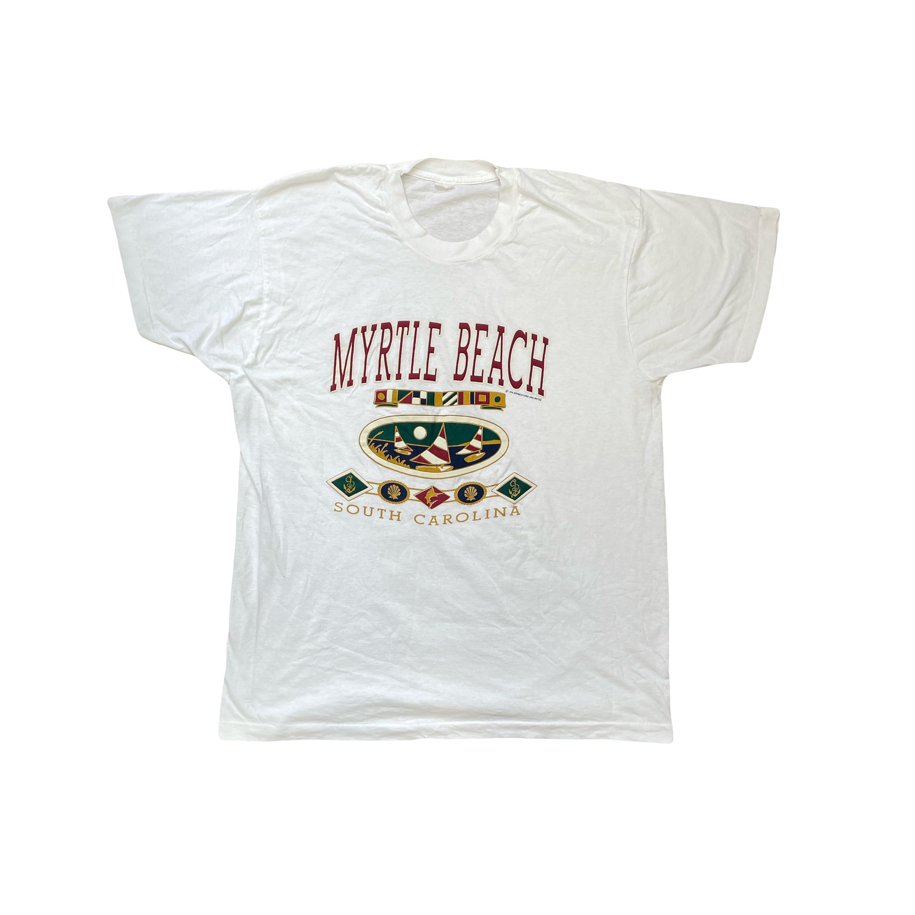 Vintage 90s Single Stitch Myrtle Beach South Carolina Graphic T 