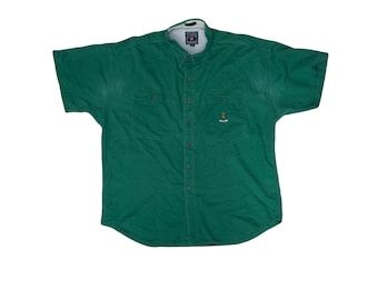 Vintage 90s Chaps Ralph Lauren Men's XL Green Short Sleeve Button