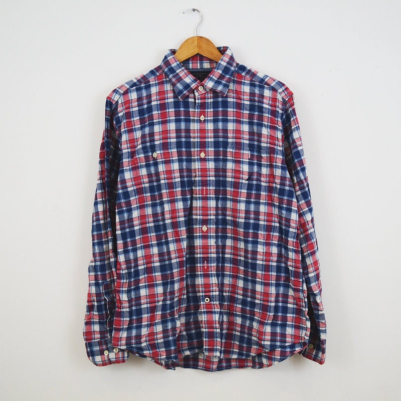 Image of Nautica Vintage 90S Red & Blue Check Shirt