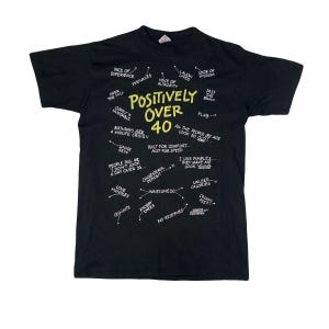 Vintage 90s positively over 40 all over print single stitch t-shirt size XL