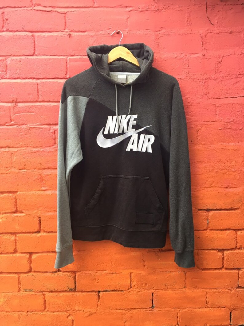 Vintage 00s Old School Nike Air Spell Out Grey Hoodie Size Etsy