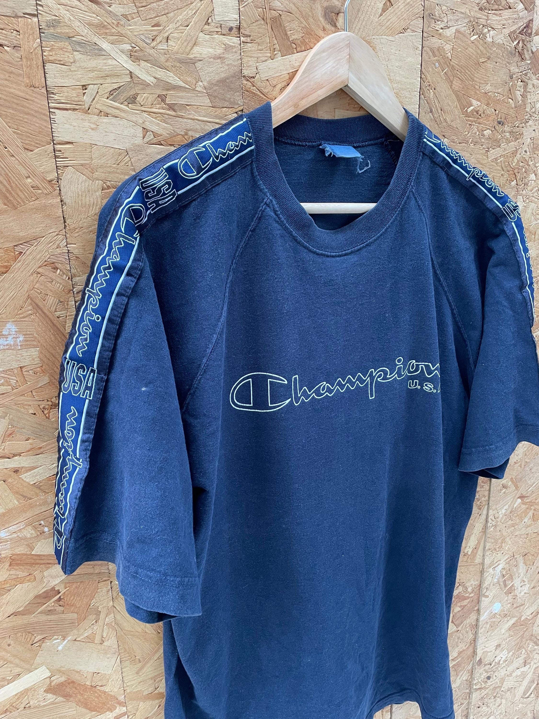 Vintage 90s Champion Men's Size XL Navy Blue Short Sleeve T-shirt