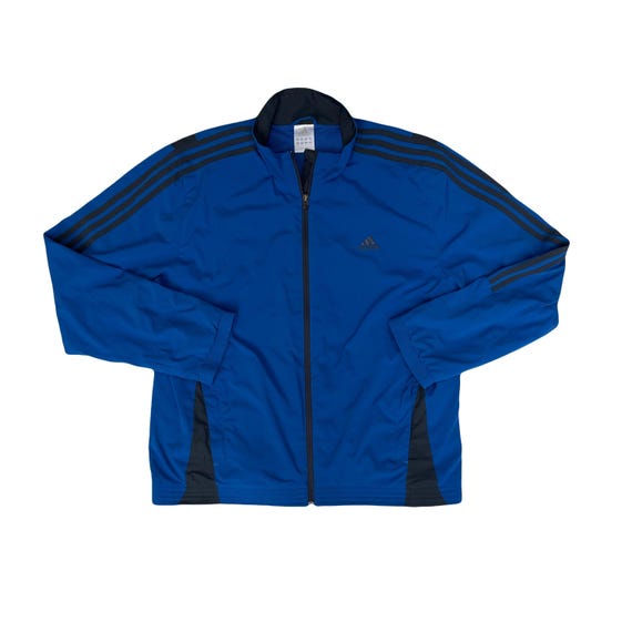 Vintage Y2K Adidas Men's Size XL Blue Shell Nylon Track Jacket