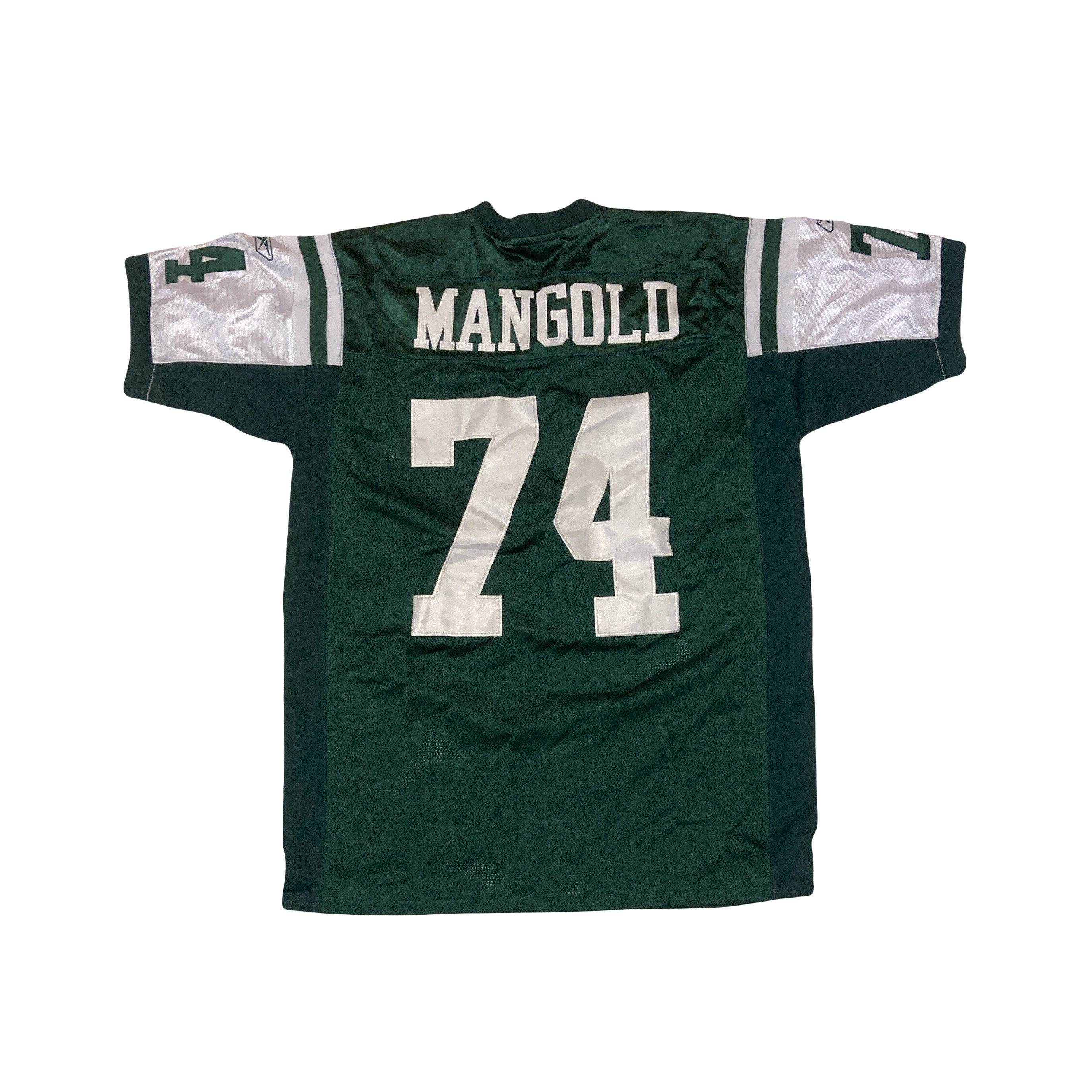 Vintage USA NFL New York Jets Nick Mangold 74 Player Jersey Green