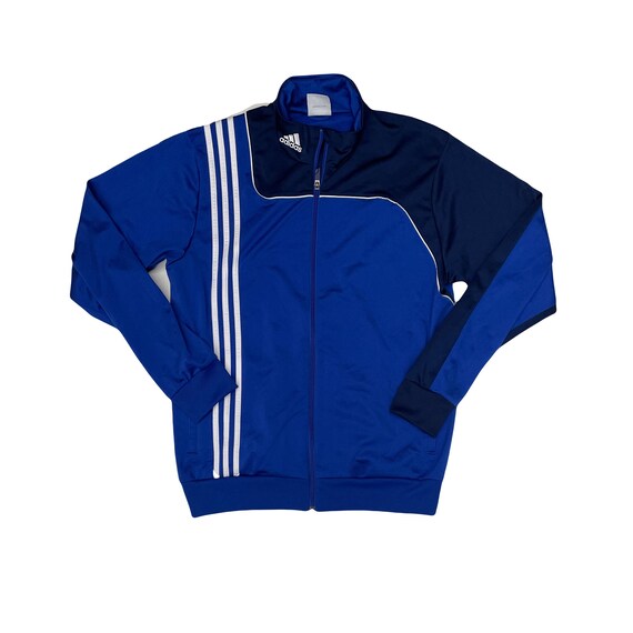 Vintage Y2K Adidas Track Jacket Blue White 3-stripes Full Zip