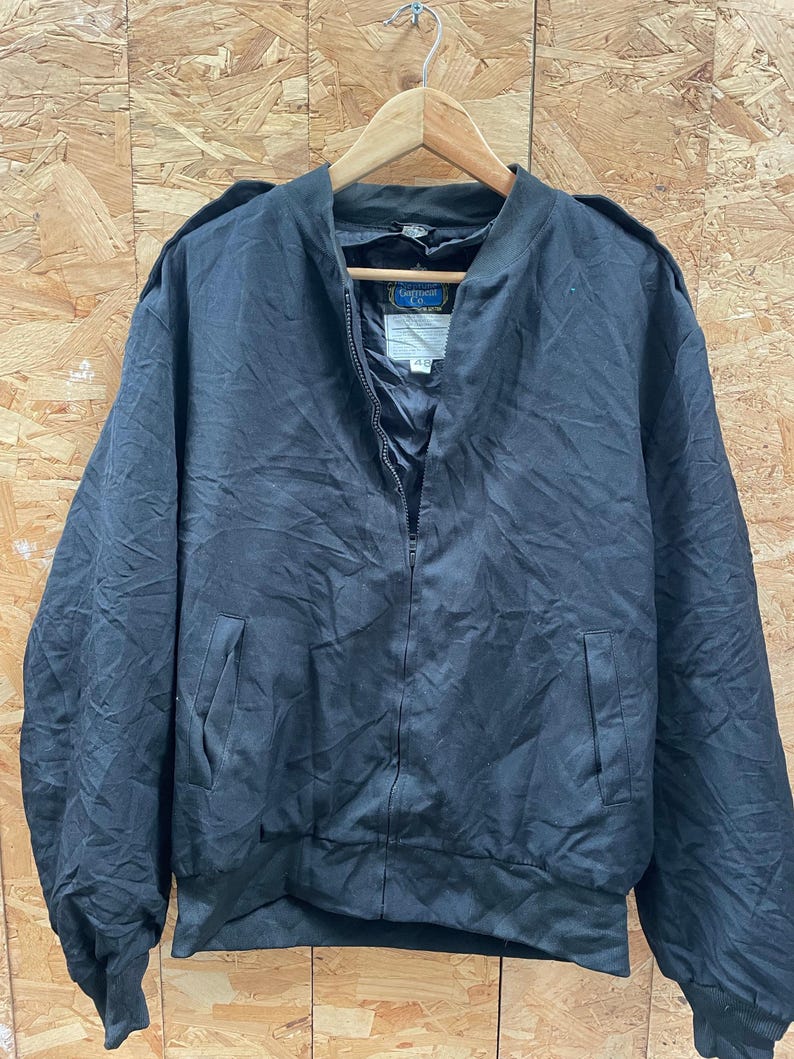 Vintage Neptune Garment Co. Men's Size 48 XL Black Bomber Jacket image 4