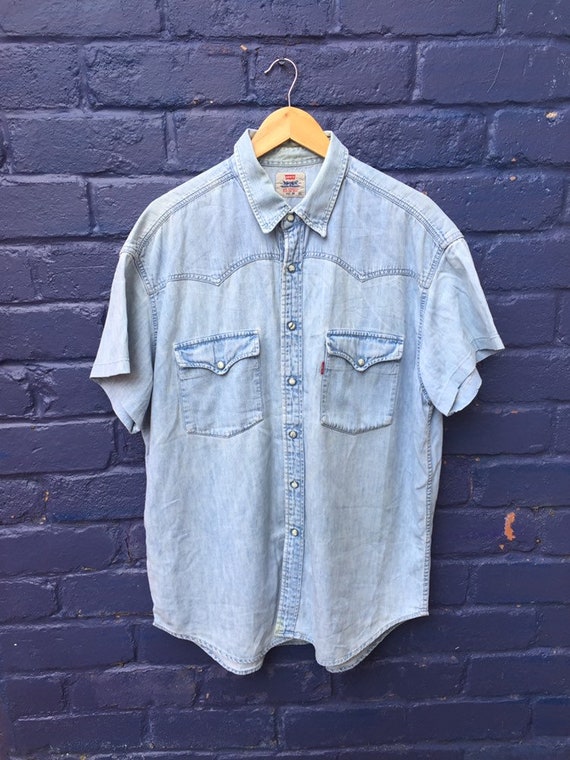 Vintage 90s Levis Red Tab distressed light blue d… - image 2