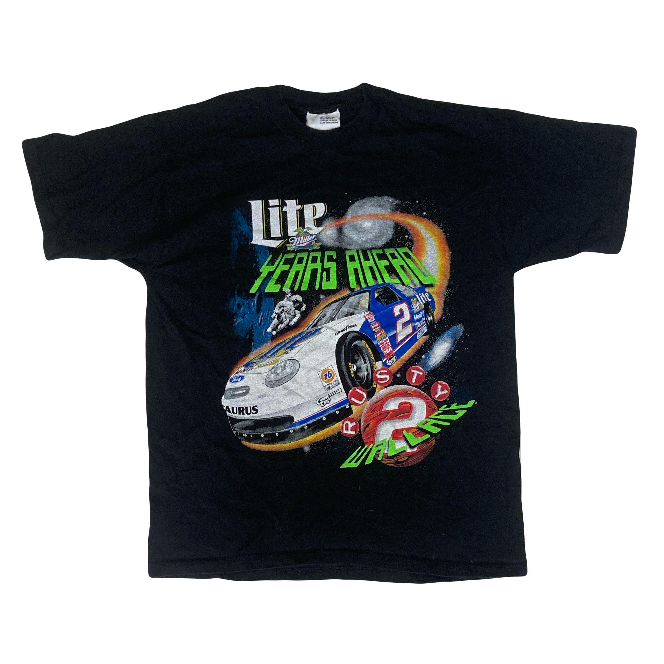 Vintage 90s Miller Lite Years Ahead Rusty Wallace Alien Graphic 