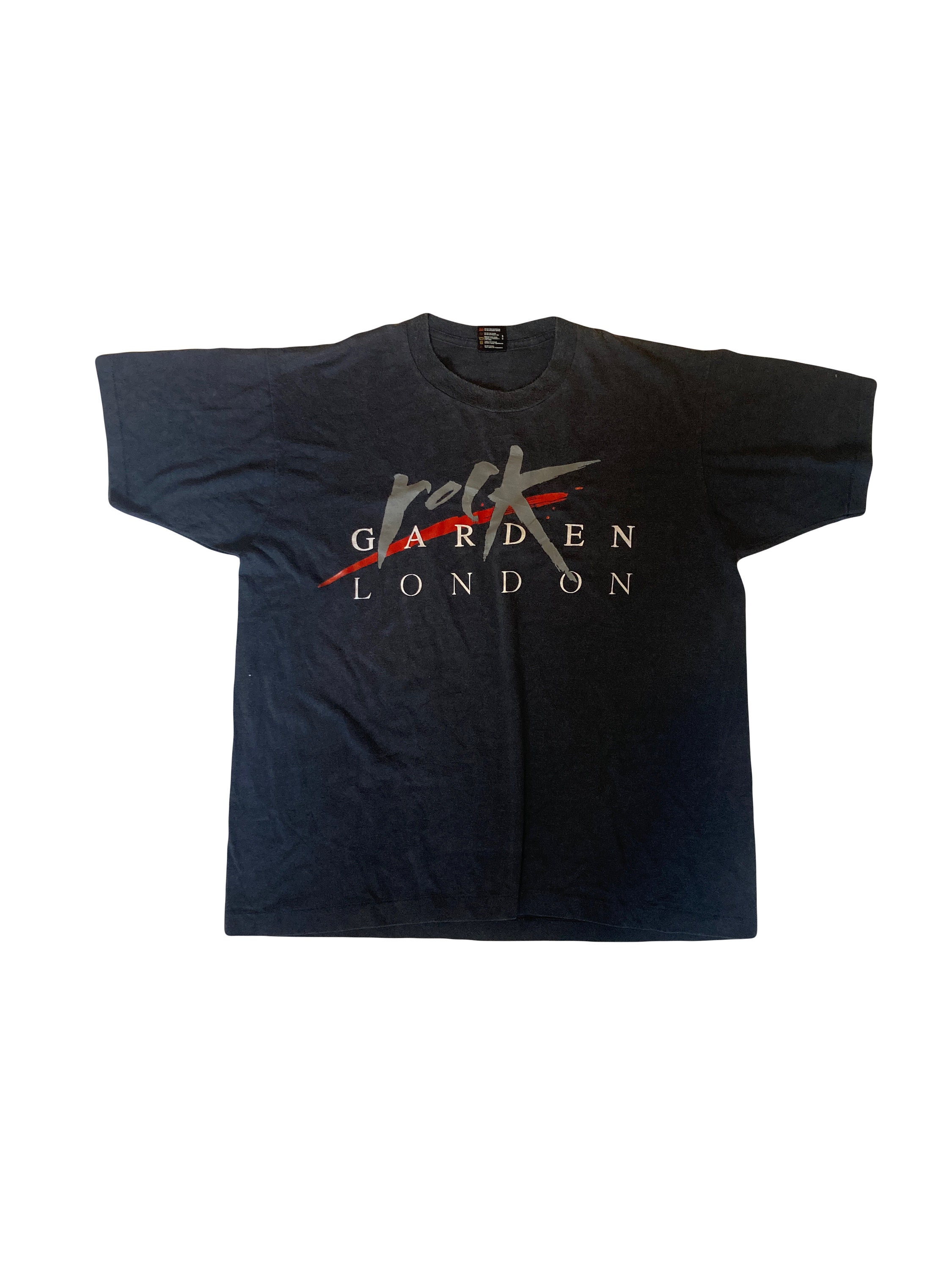 Vintage 90's Rock Garden London Faded Grungy Black Souvenir Vintage 90's Rock Garden London Faded Grungy Black Souvenir