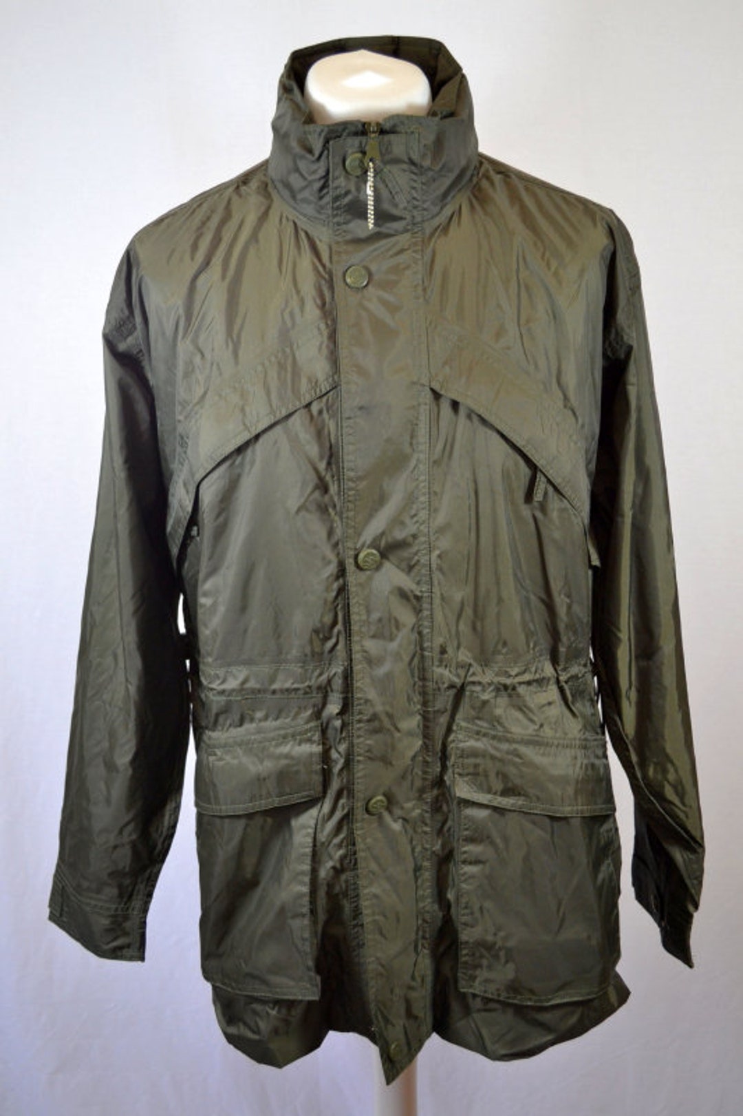 Green Rain Mac Vintage Retro 90'S Waterproof Jacket - Etsy