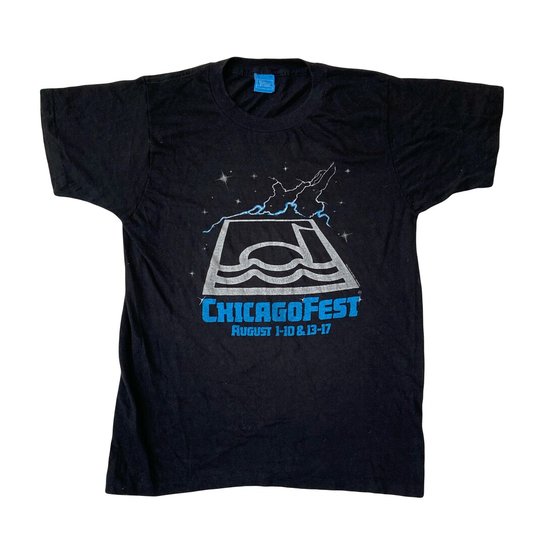 Vintage 1980 Chicago Fest Black Single Stitch Souvenir T-shirt
