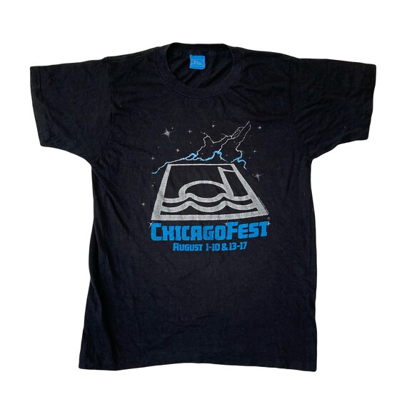Vintage 1980 Chicago Fest Black Single Stitch Souvenir T-shirt