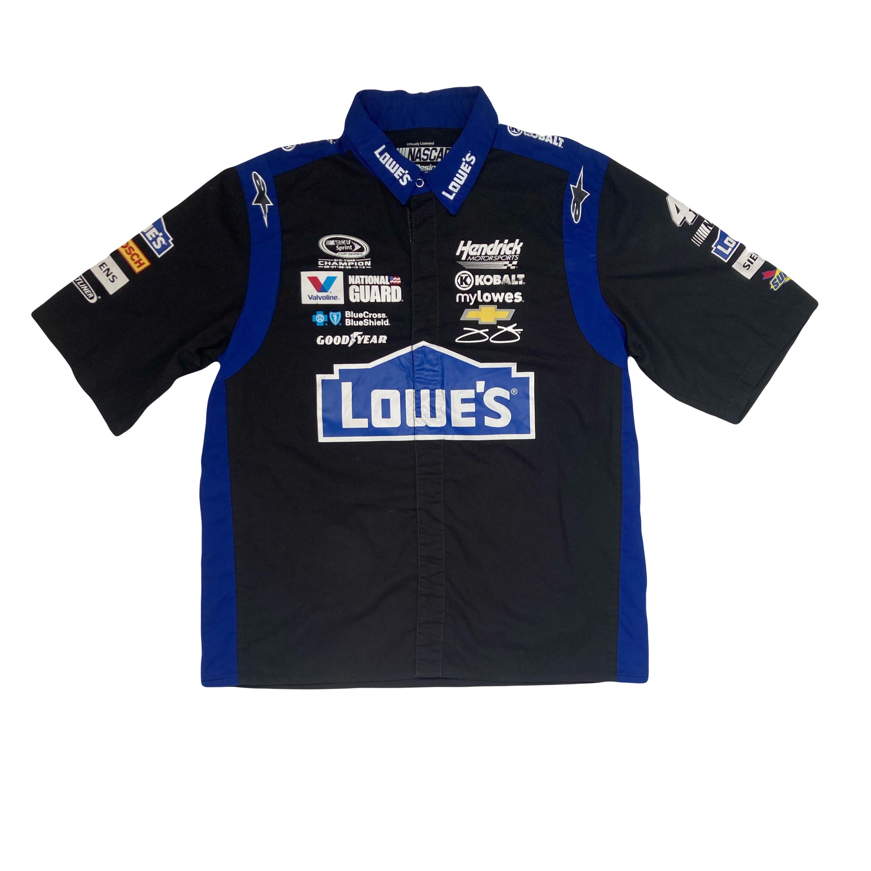 Vintage Y2K Jimmie Johnson Lowes Hendrick NASCAR Team Racing Shirt