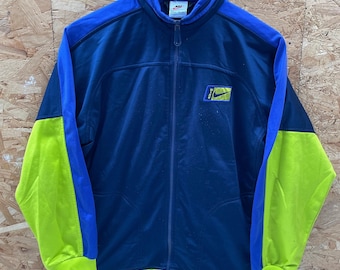 Vintage 90s Nike Men's Blue/green Track Jacket Zip-up Size Small