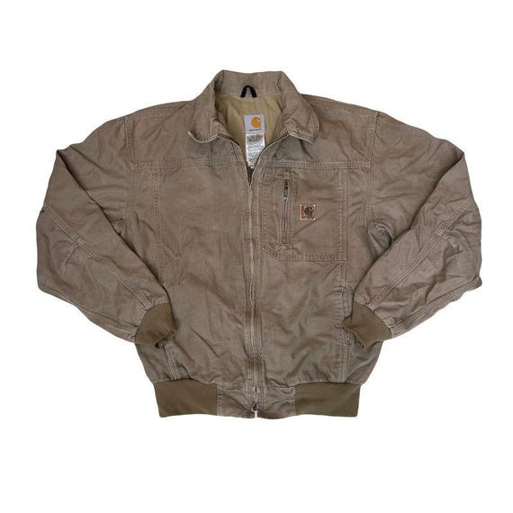 Vintage 90s Carhartt Wylie Stone Beige Tan Workwear Jacket
