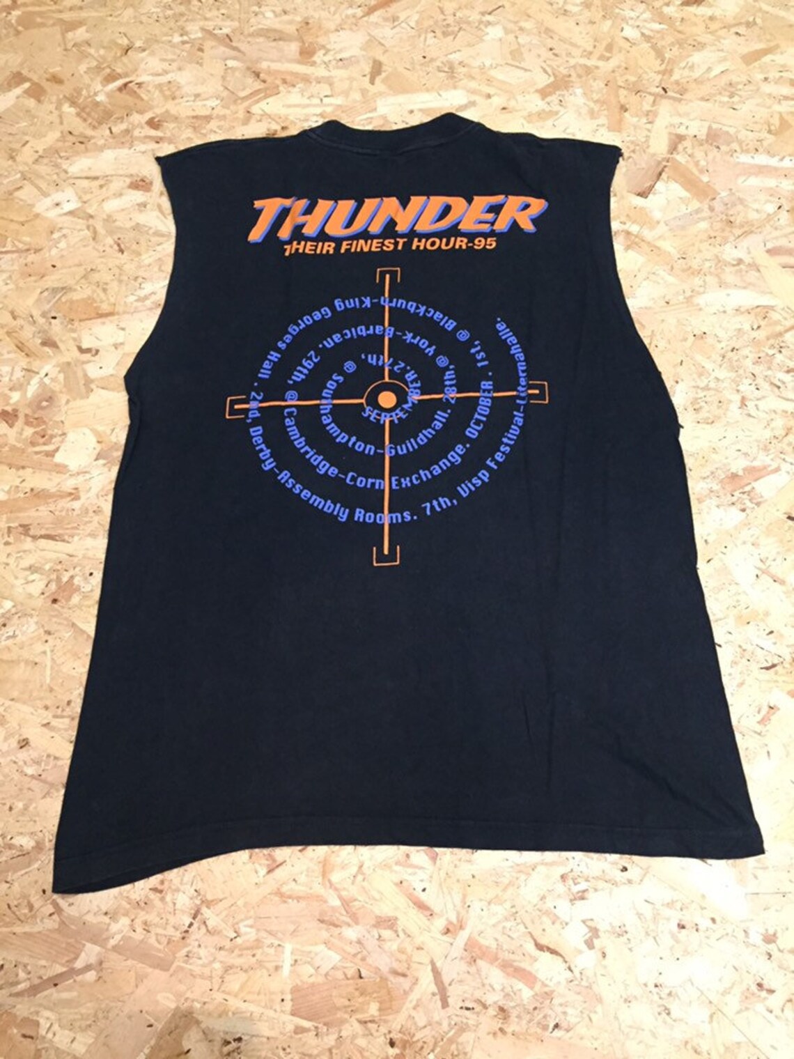 Vintage 90s Thunder Sleeveless Band Tour T Shirt Size Large Etsy UK