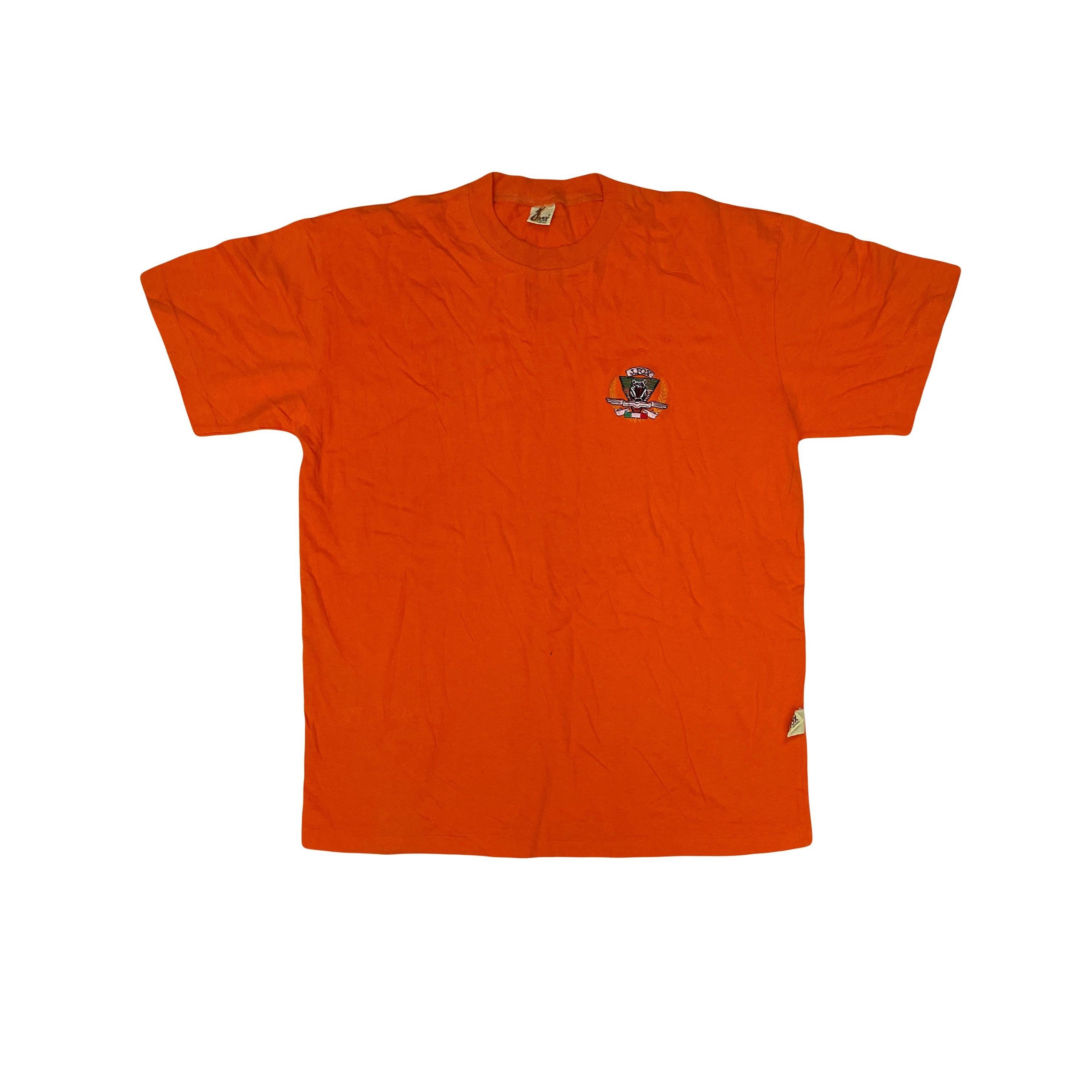 Vintage 90s Jfox Orange Single Stitch T-shirt Size L Graphic Tee