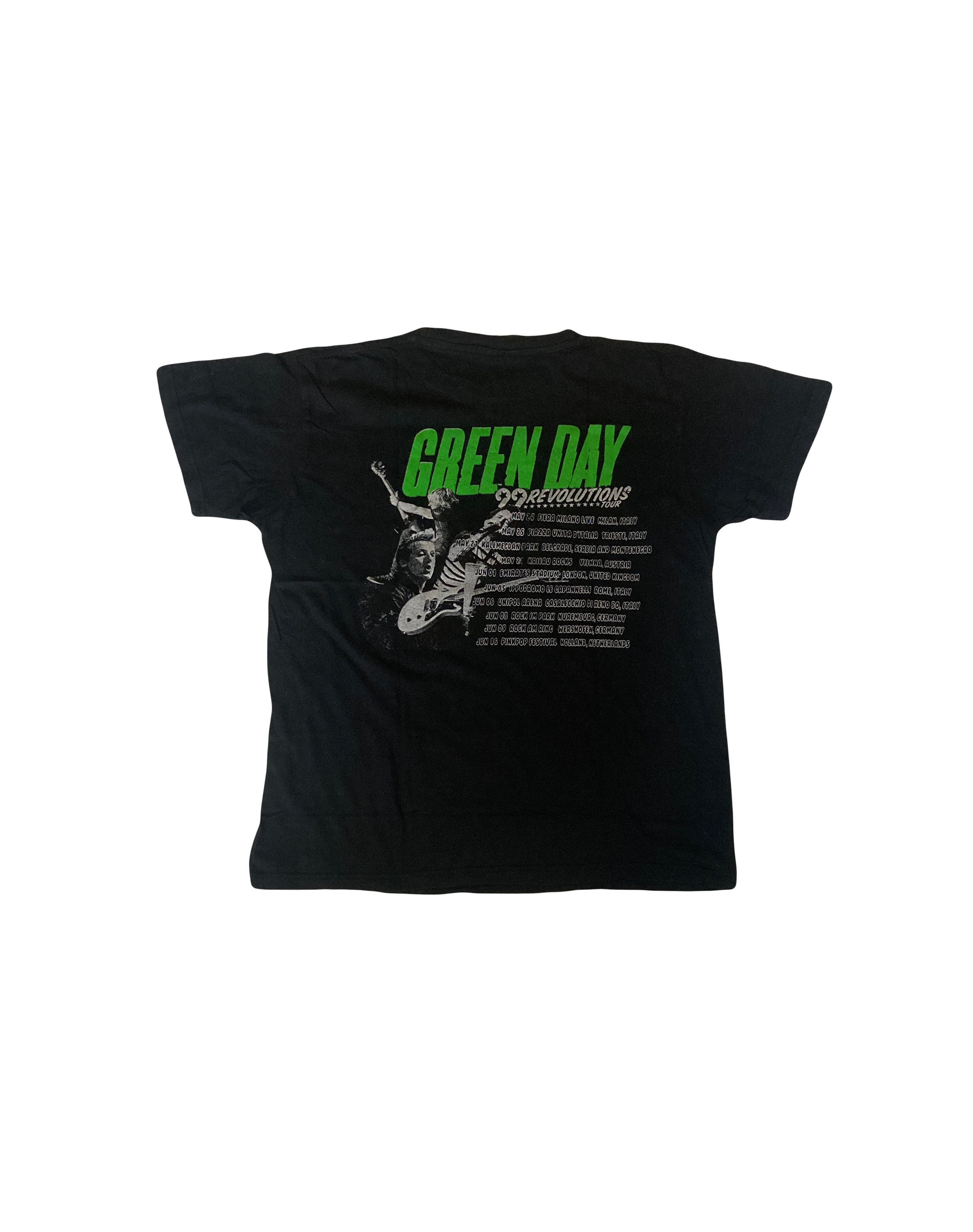 Vintage 00s Green Day 99 Revolutions Tour Band T Shirt Double