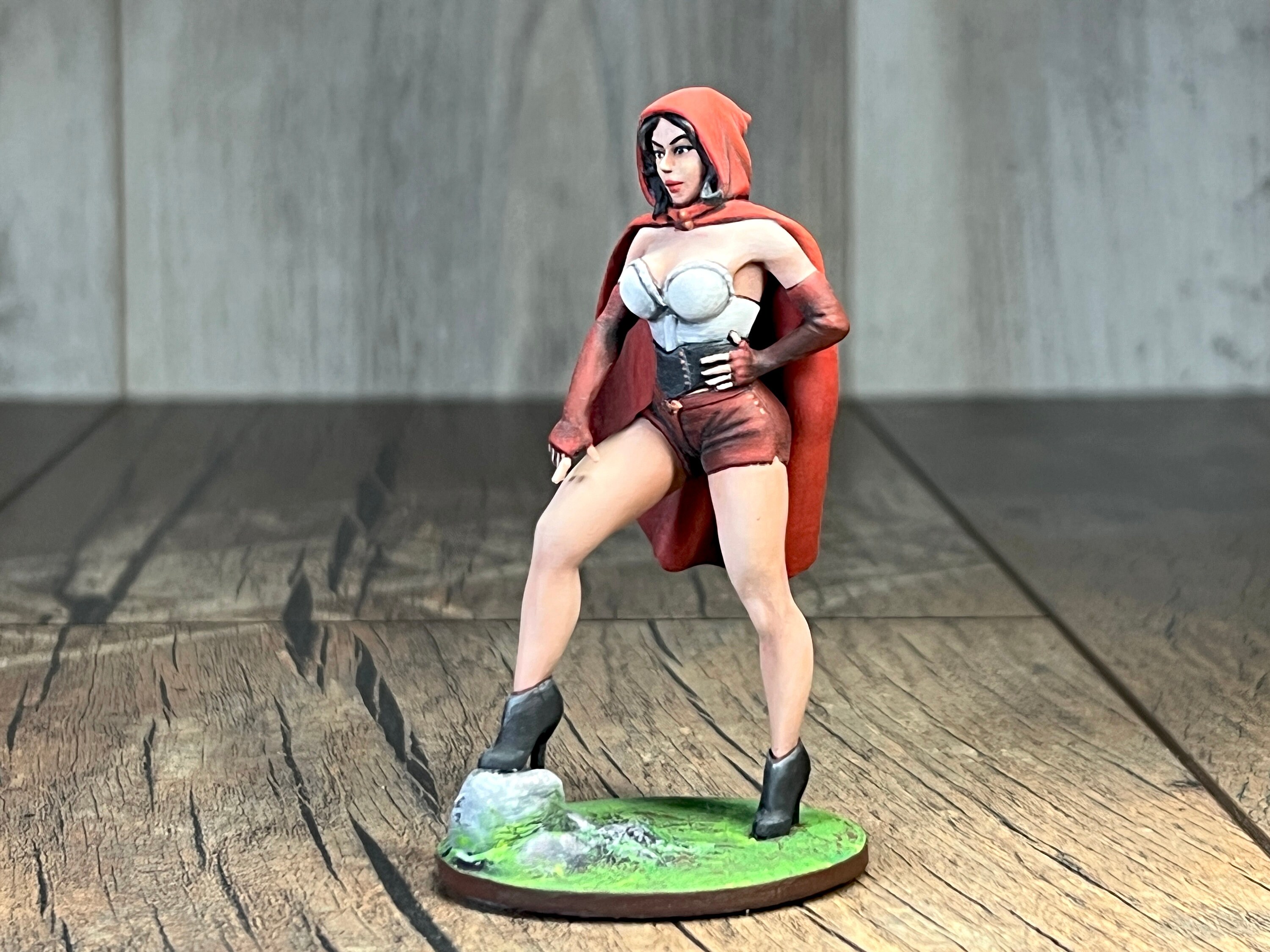 Tabletop Miniature Red Riding Hood Fairy Tale Character Figure | Collectible Art | Fairy Tale Art