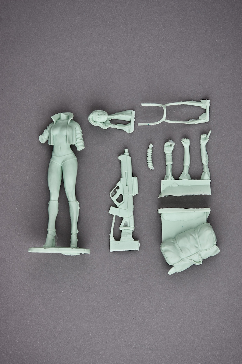 Resin Figure Kit Girl Hunter. 75mm Fully Plastic Etsy UK