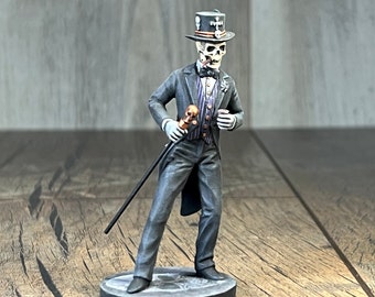 Tabletop Miniature  Haitian Voodoou Baron Samedi Figurine, Unique Collectible Art Piece. Baron Saturday