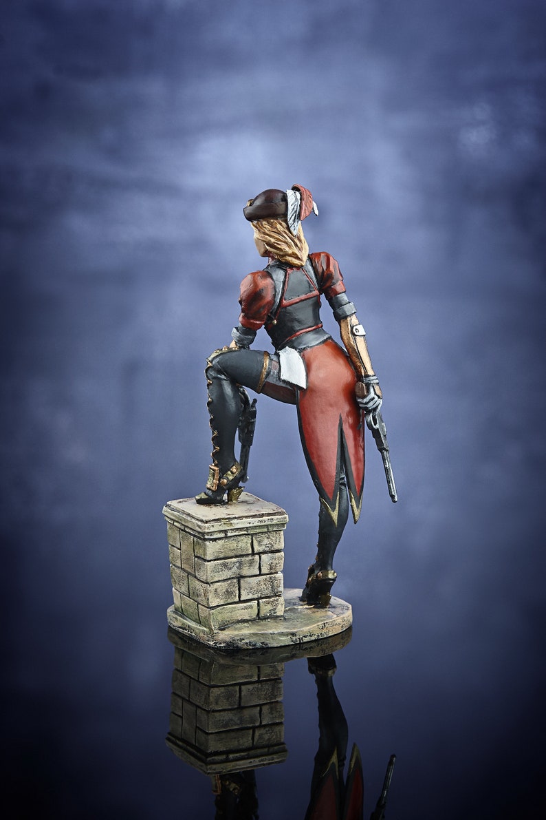 Resin Kit Model Headhunter. Steampunk. Girl With Guns. 75mm. Etsy