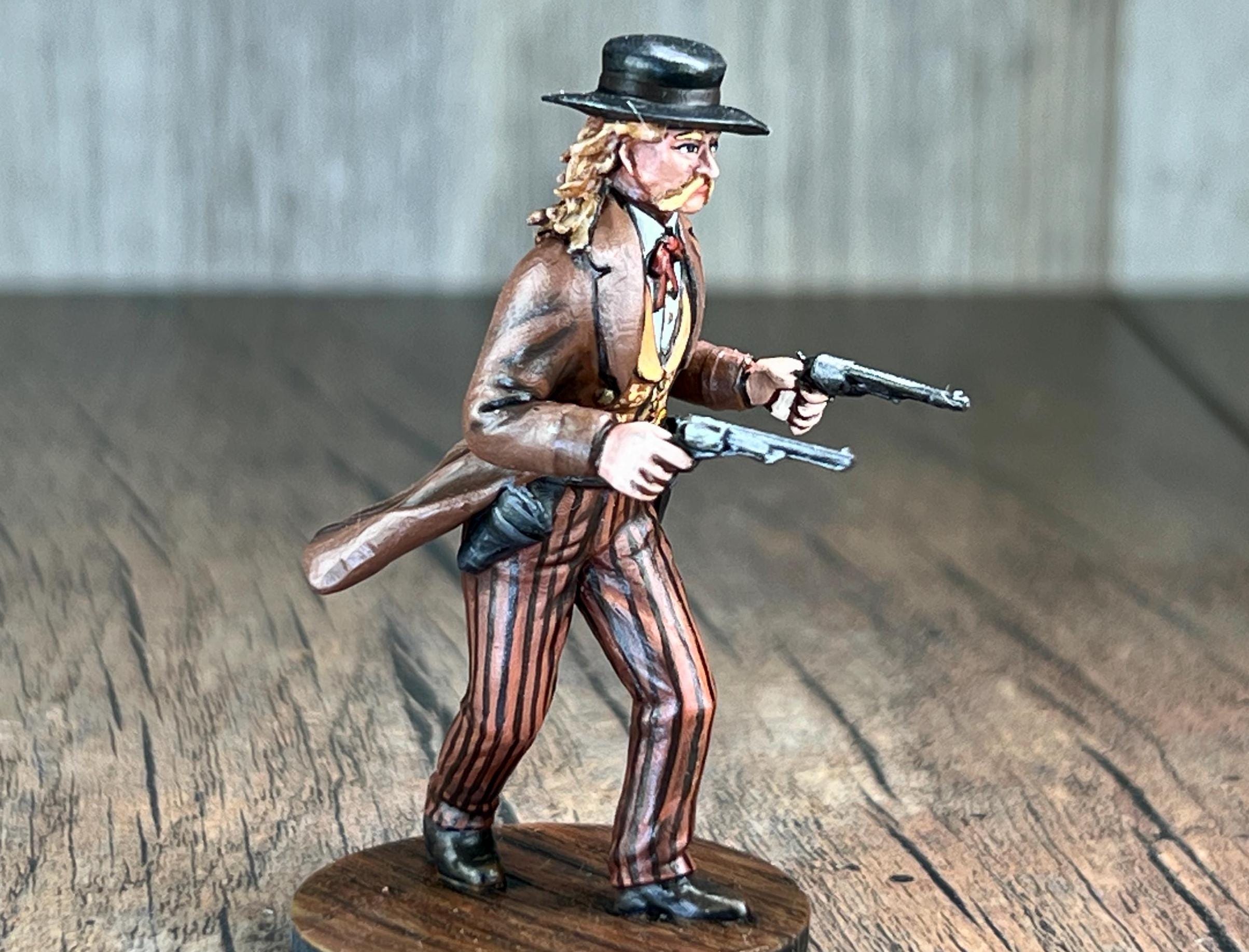 Figurine Cowboy Western 1/32 (55mm) - Bill Tornade Legal N°14 - Doré - Occasion En Parfait état