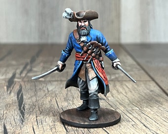 Tabletop Miniature Pirate Figurine with Boarding Cutlasses Pirate Enthusiast Gift, Nautical Decor, Unique Pirate Memorabilia