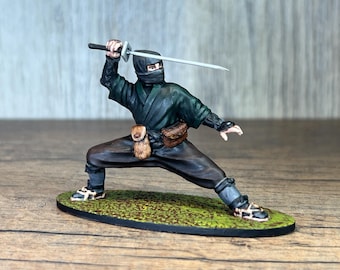 Hand-painted Japanese Ninja warrior figurine. A gift as a tabletop miniature.