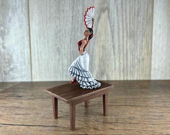 hand painted Flamenco Dancer Figurines - Handcrafted 3D Printed Unique Tabletop Decor