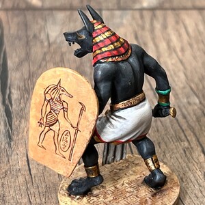 Exquisite Tabletop Miniature Anubis Warrior  Collectible Figurine Handcrafted Anubis Sculpture. Ancient Egyptian Art