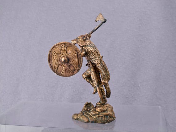 viking berserk Model 54mm collectible statue Copper figur sculpture 1 32