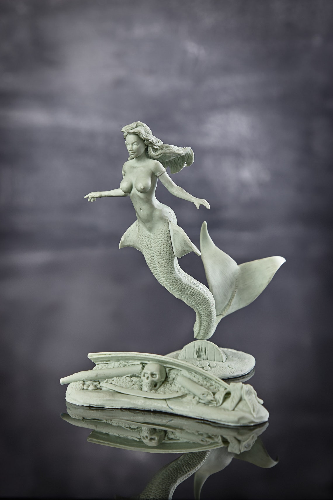 Resin Kit Model Naked Figure Girl. Mermaid 75mm Toy Fully Etsy Australia