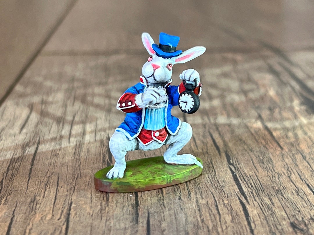 Hand Painted Resin Figure White Rabbit From Alice in Wonderland. Model ...