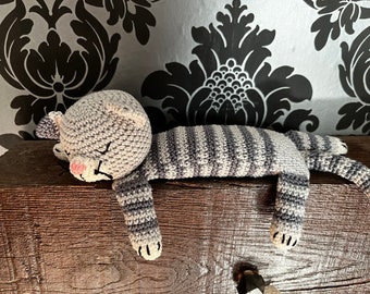 Crochet cat, Amigurani, perfect for shelf, windowsill, or car dash