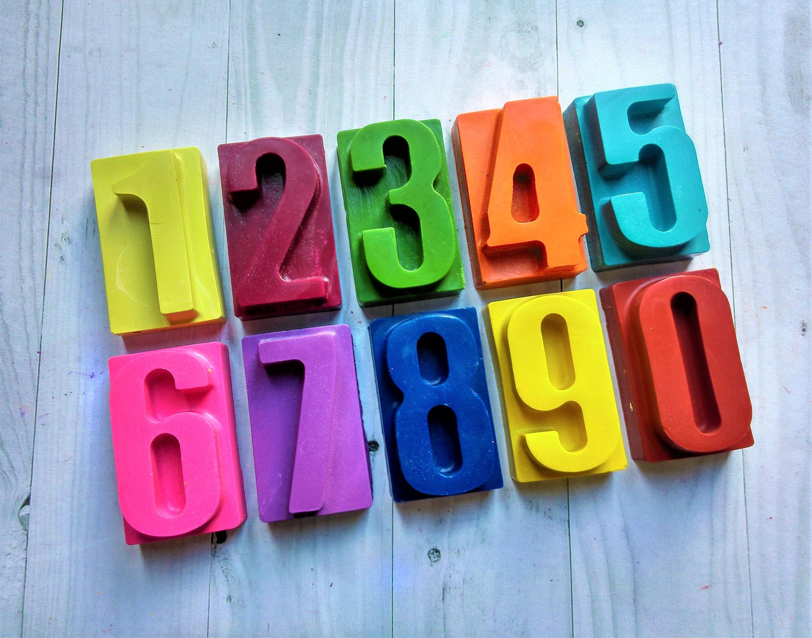 09 Crayon Numbers Chunky Crayons Learn to Count in Colour Etsy UK