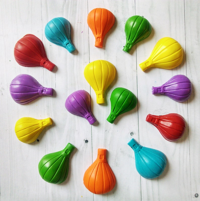 Hot Air Balloon Crayons Birthday Party Favours Balloon Gift Etsy