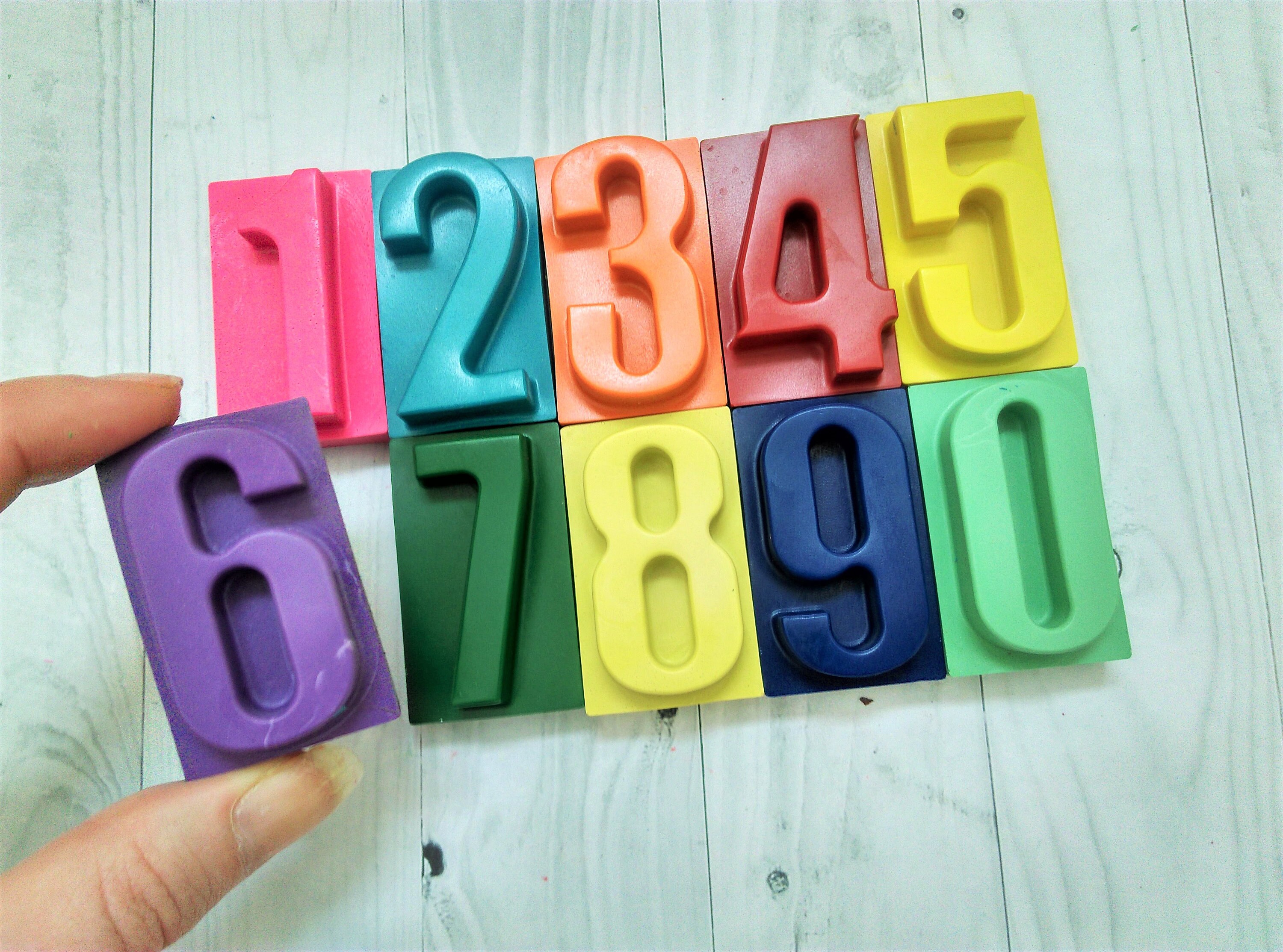 09 Crayon Numbers Chunky Crayons Learn to Count in Colour Etsy UK