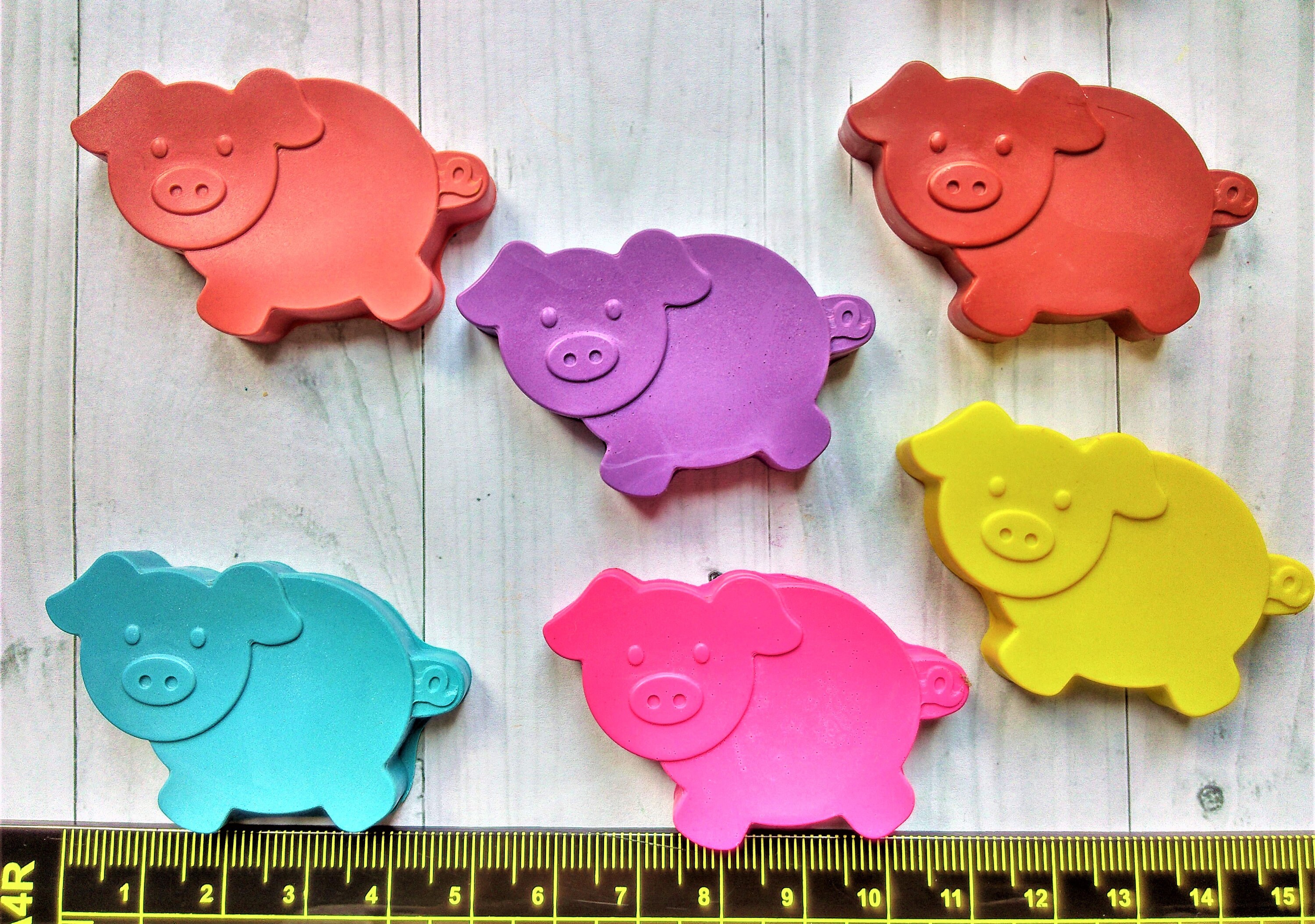 Pig Shaped Crayons Farm Yard Crayons Pig Favours Birthday Etsy