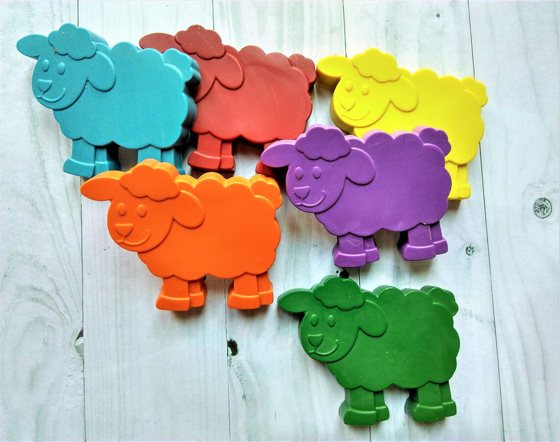 Sheep Shaped Crayons Farm Yard Animal Crayon Favours - Etsy