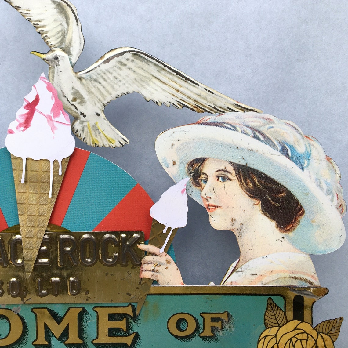 Recycled Vintage Tin Art edwardian Blackpool Etsy